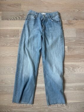 Zara Light Blue Women's Straight Leg Jeans